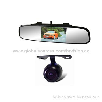 Car Rear-view System 4.3-inch Mirror Monitor with Mini Camera, 480TVL High-resolution